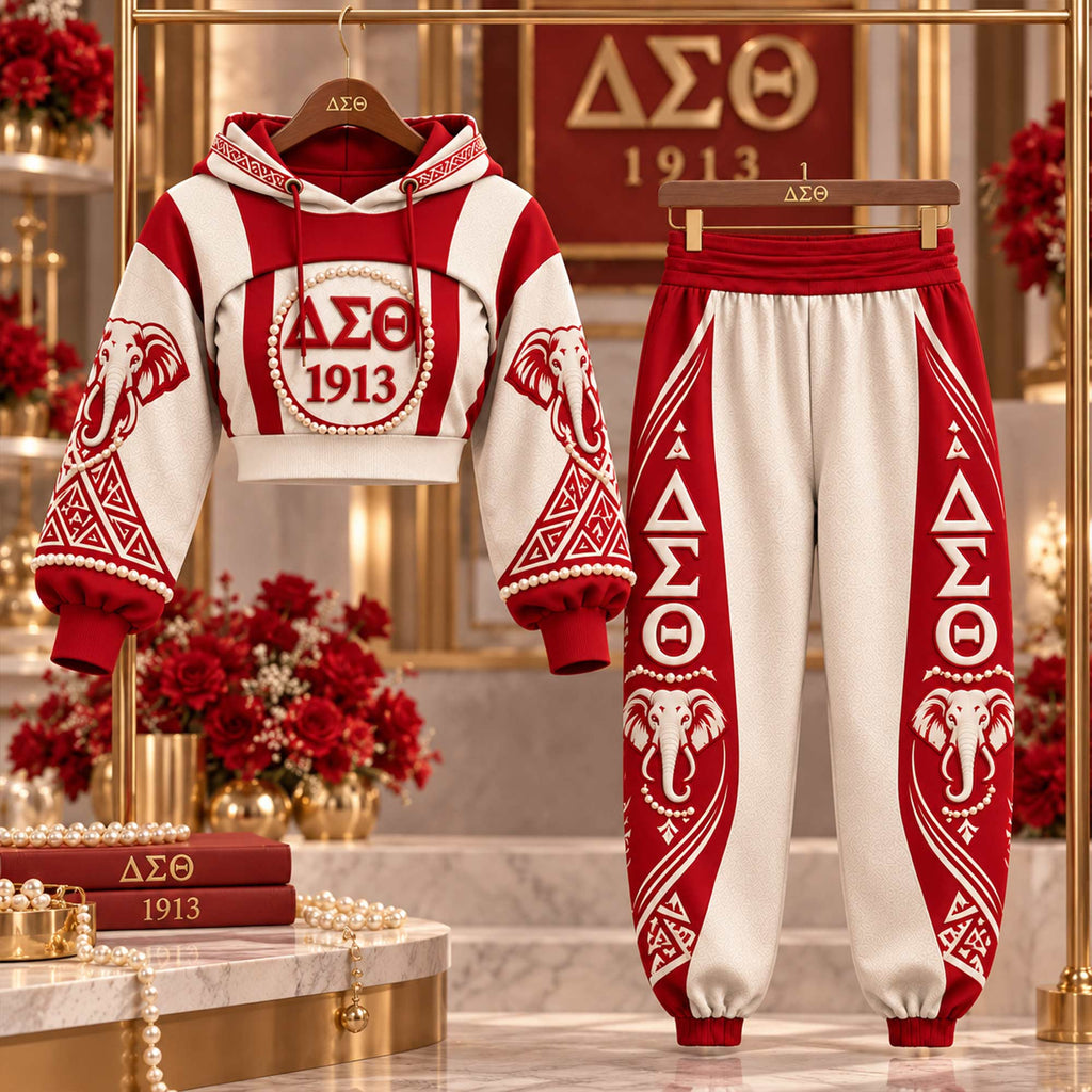 Premium Women's Baroque Cropped Hoodie & Balloon Jogger Pants Set HCT APT DST 2710267