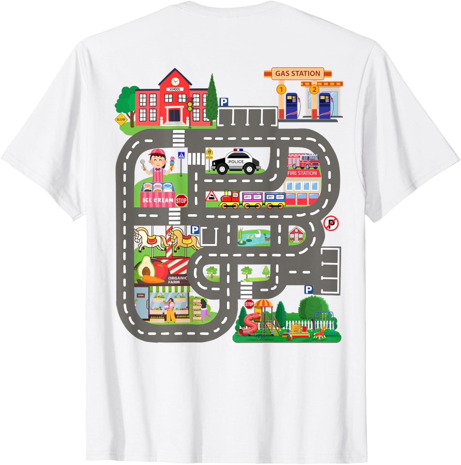 Kids Play Cars on Dad's Back Funny Father's Day Race Track