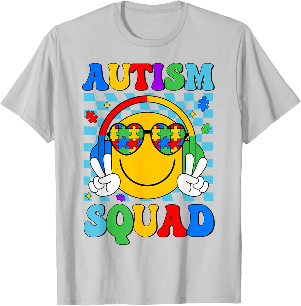 Autism Awareness Autism Squad Support Smile Face Women Men