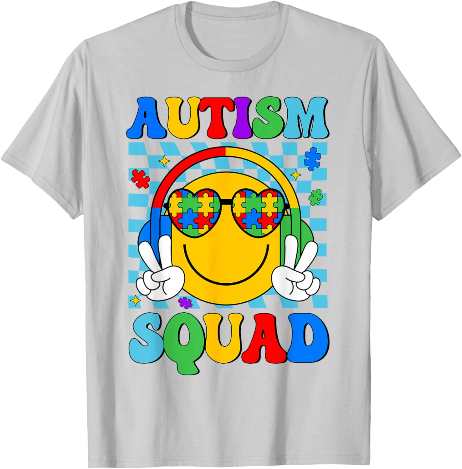 Autism Awareness Autism Squad Support Smile Face Women Men