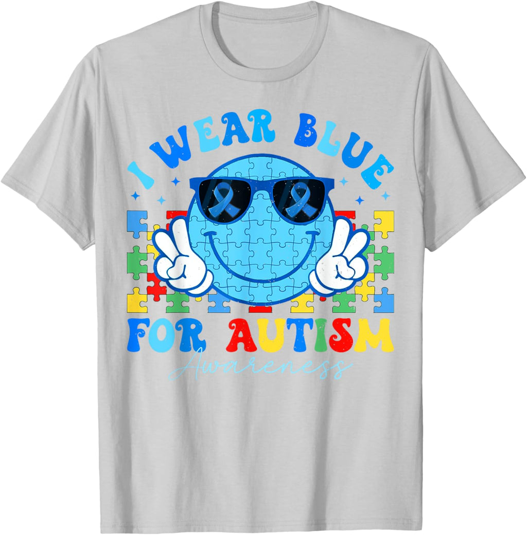 I Wear Blue For Autism Awareness Month Teacher Kids Boys