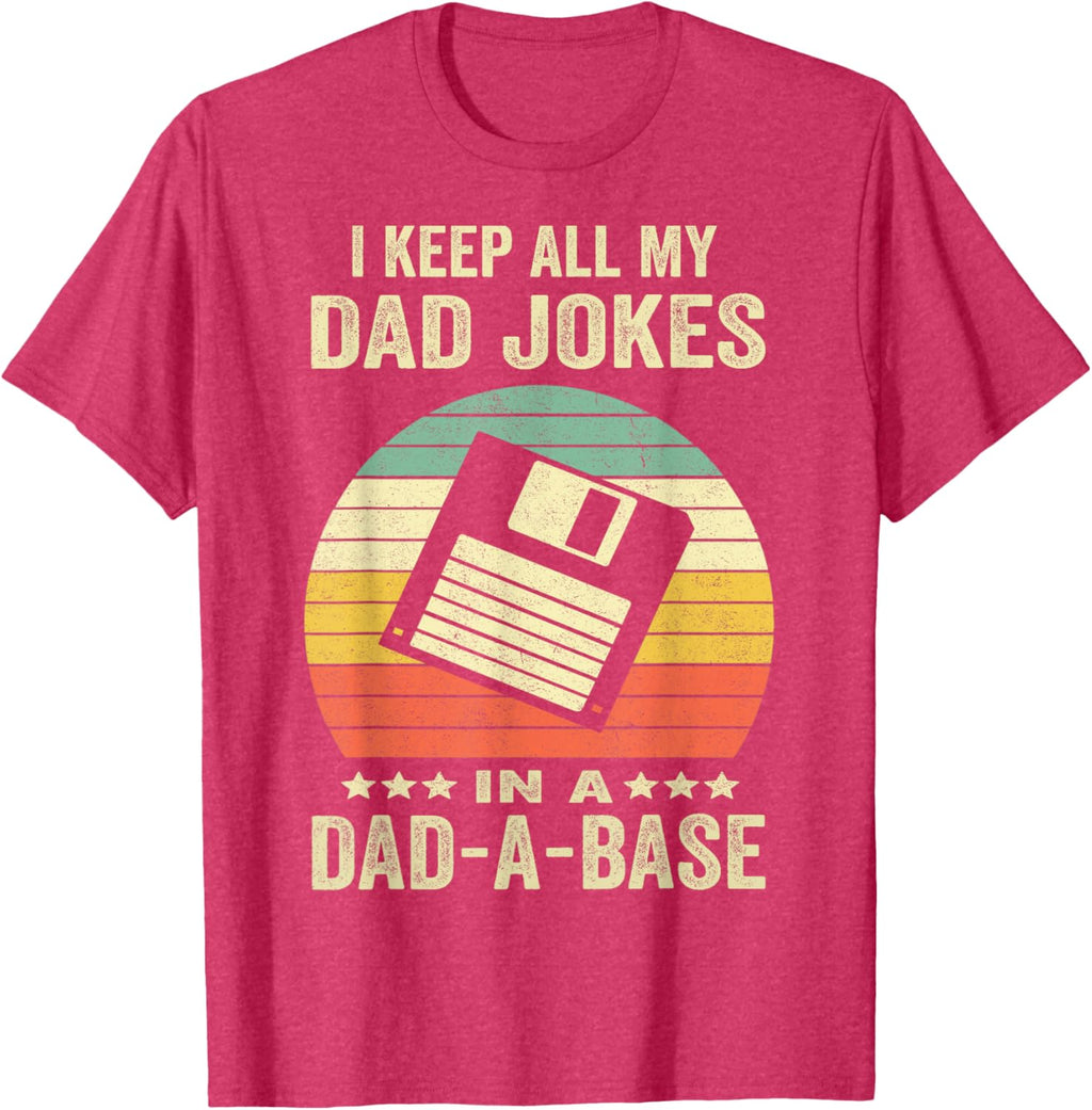 Mens Funny dad jokes in dad-a-base vintage for father's day
