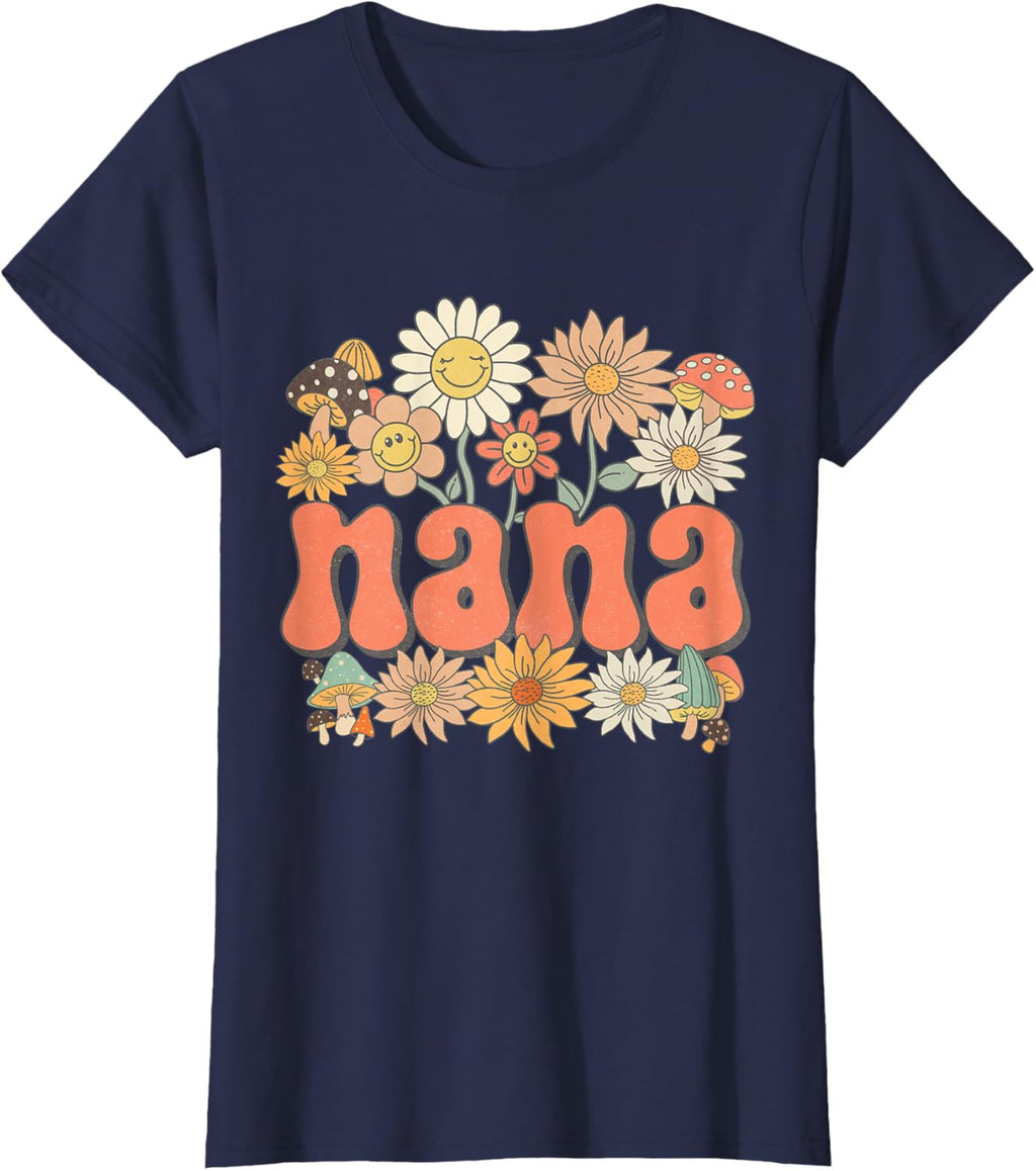 Groovy Nana Floral Hippie Retro Daisy Flower Mother's Day