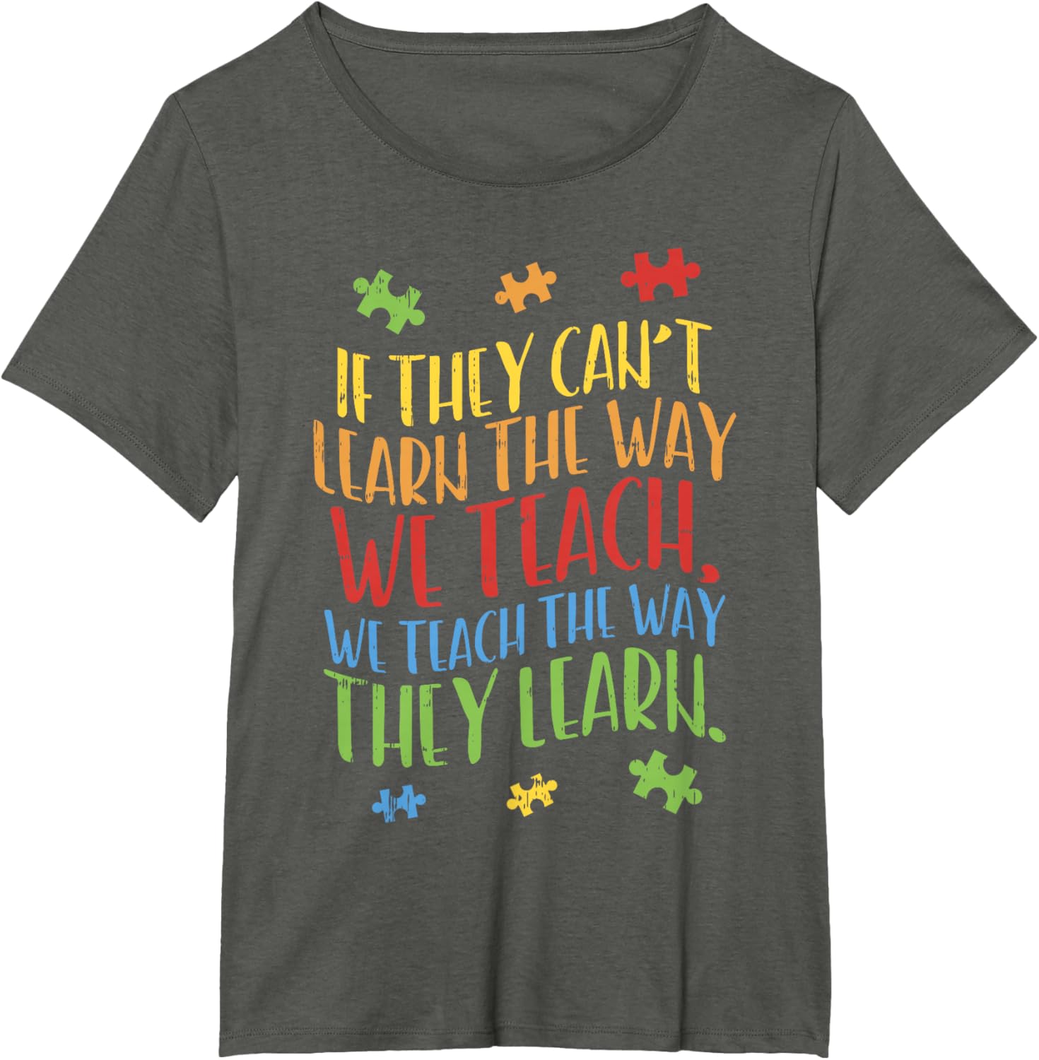 Autism Awareness Teacher Shirt Autistic Teach Learn Gift