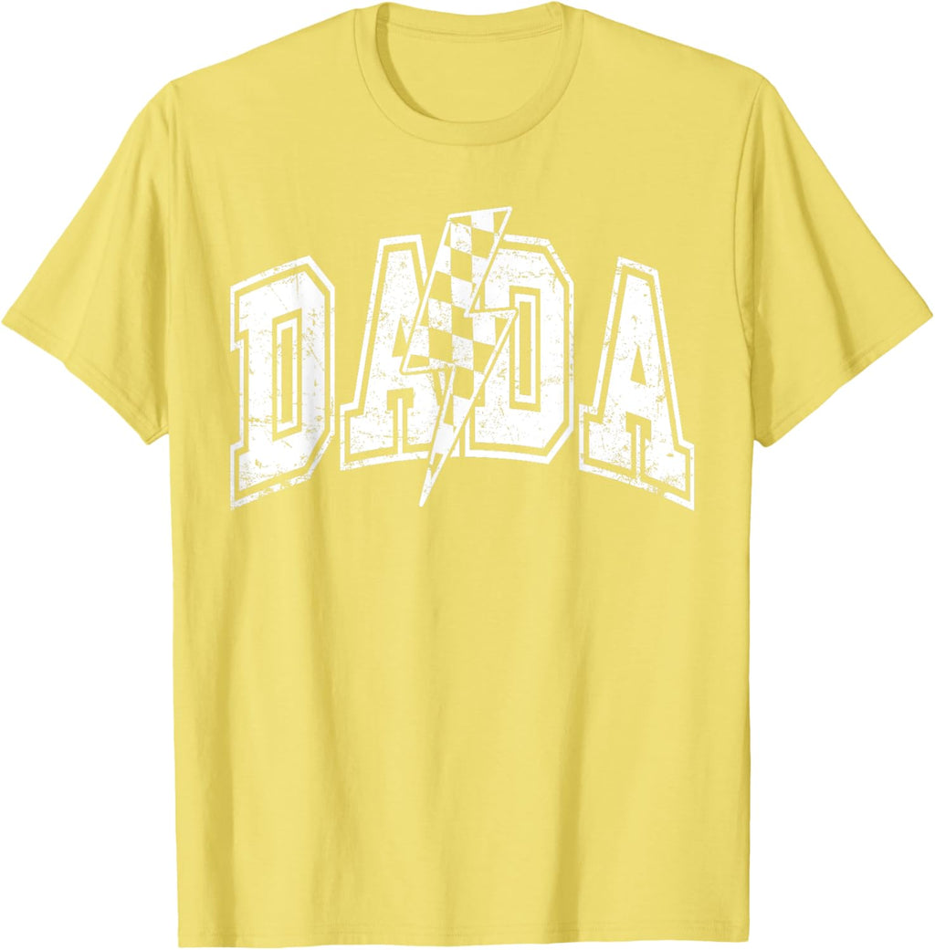 Dada Lightning Bolt Checkered Varsity Dad Men Father's Day