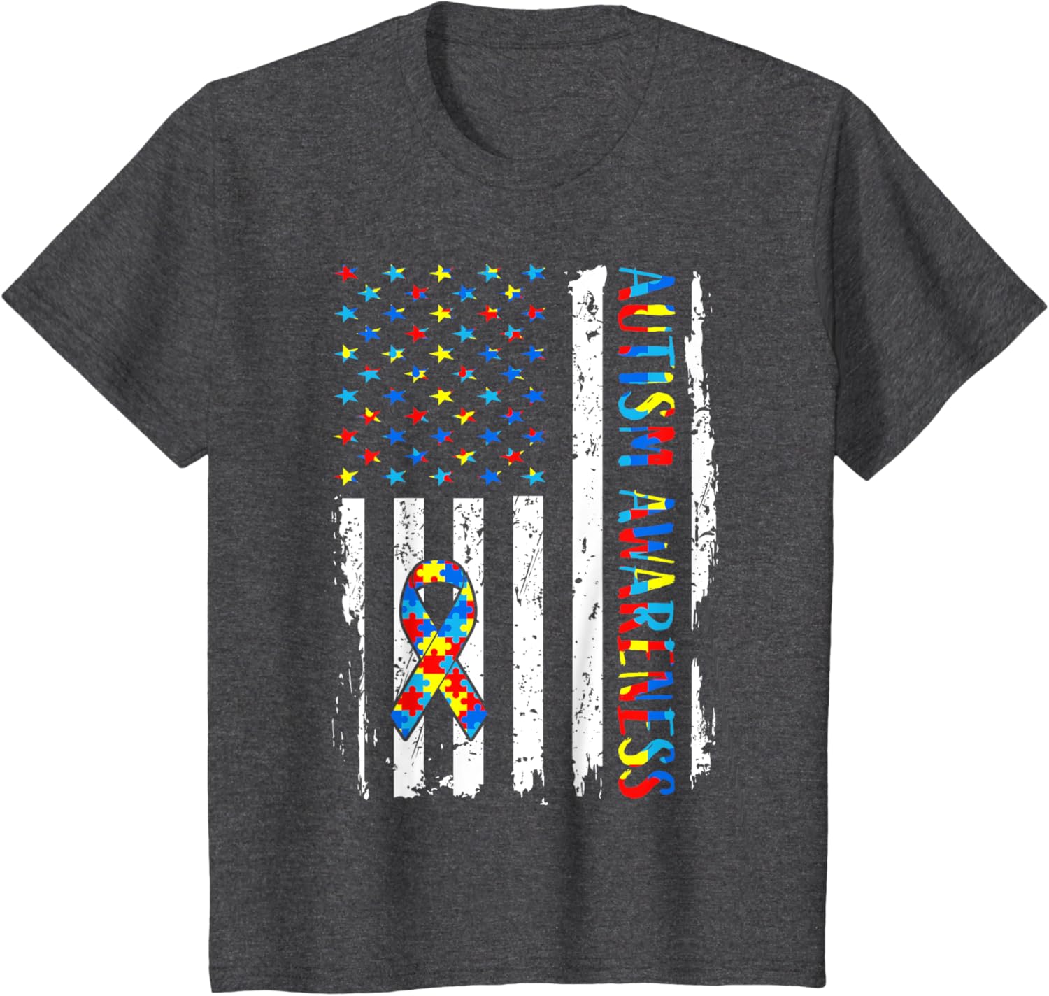 Autism Awareness Mom Dad USA flag Autistic Awareness Autism