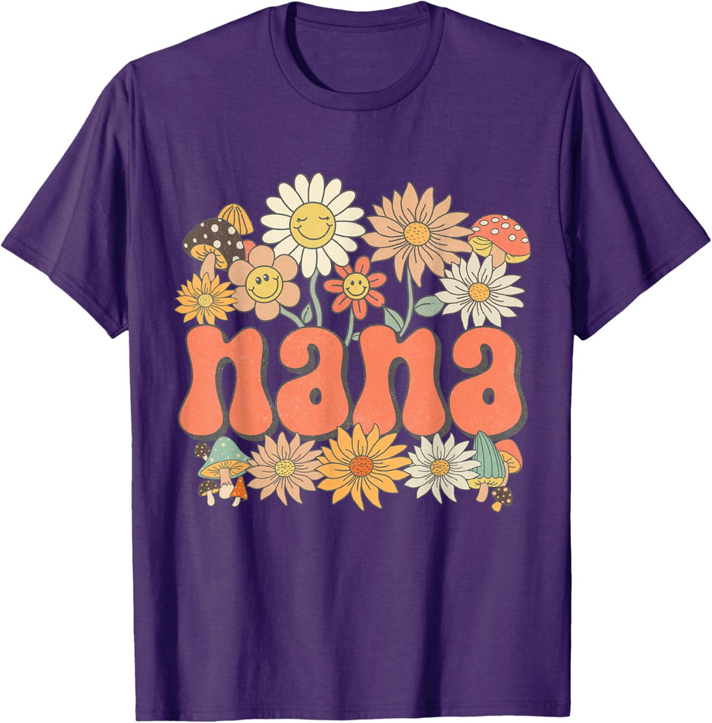 Groovy Nana Floral Hippie Retro Daisy Flower Mother's Day