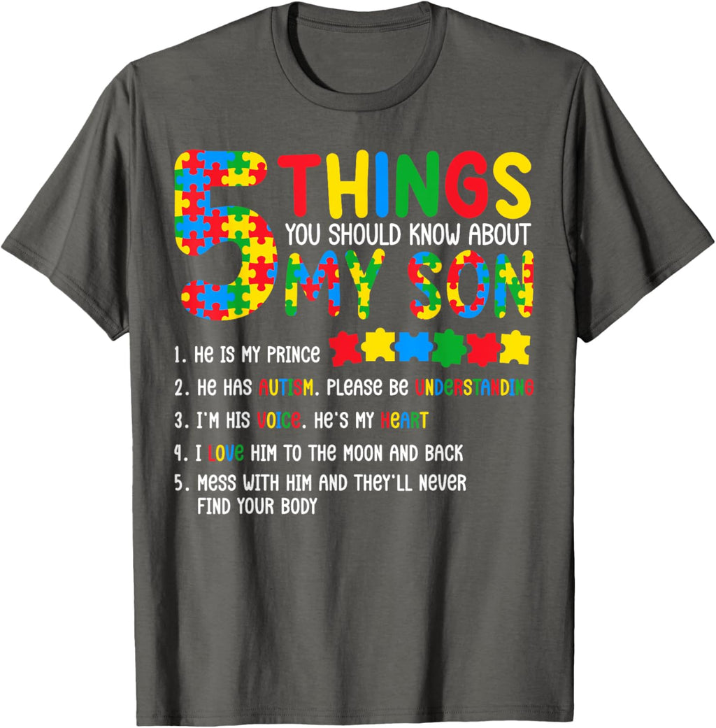 Autism Awareness Shirt 5 Things You Should Know About My Son