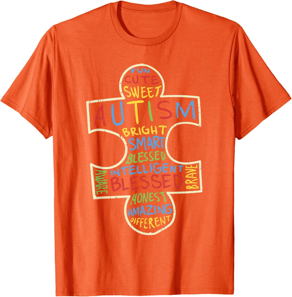 Autism Awareness Shirt Puzzle Piece Words Autistic Gift