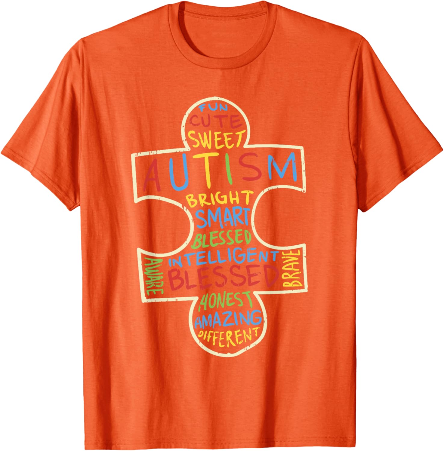 Autism Awareness Shirt Puzzle Piece Words Autistic Gift