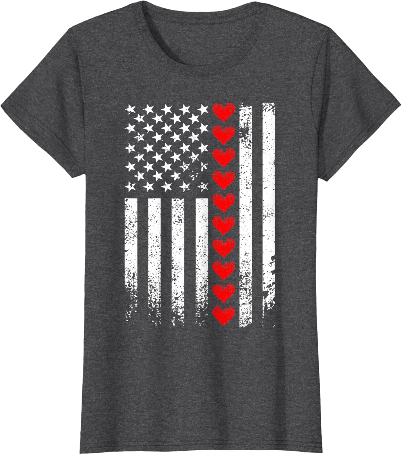 Vintage Valentines Day American Flag Hearts Mens Boys Kids