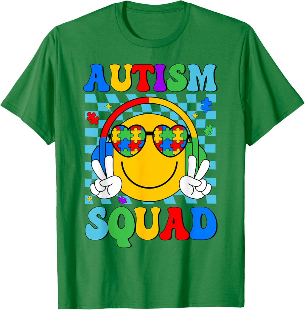 Autism Awareness Autism Squad Support Smile Face Women Men