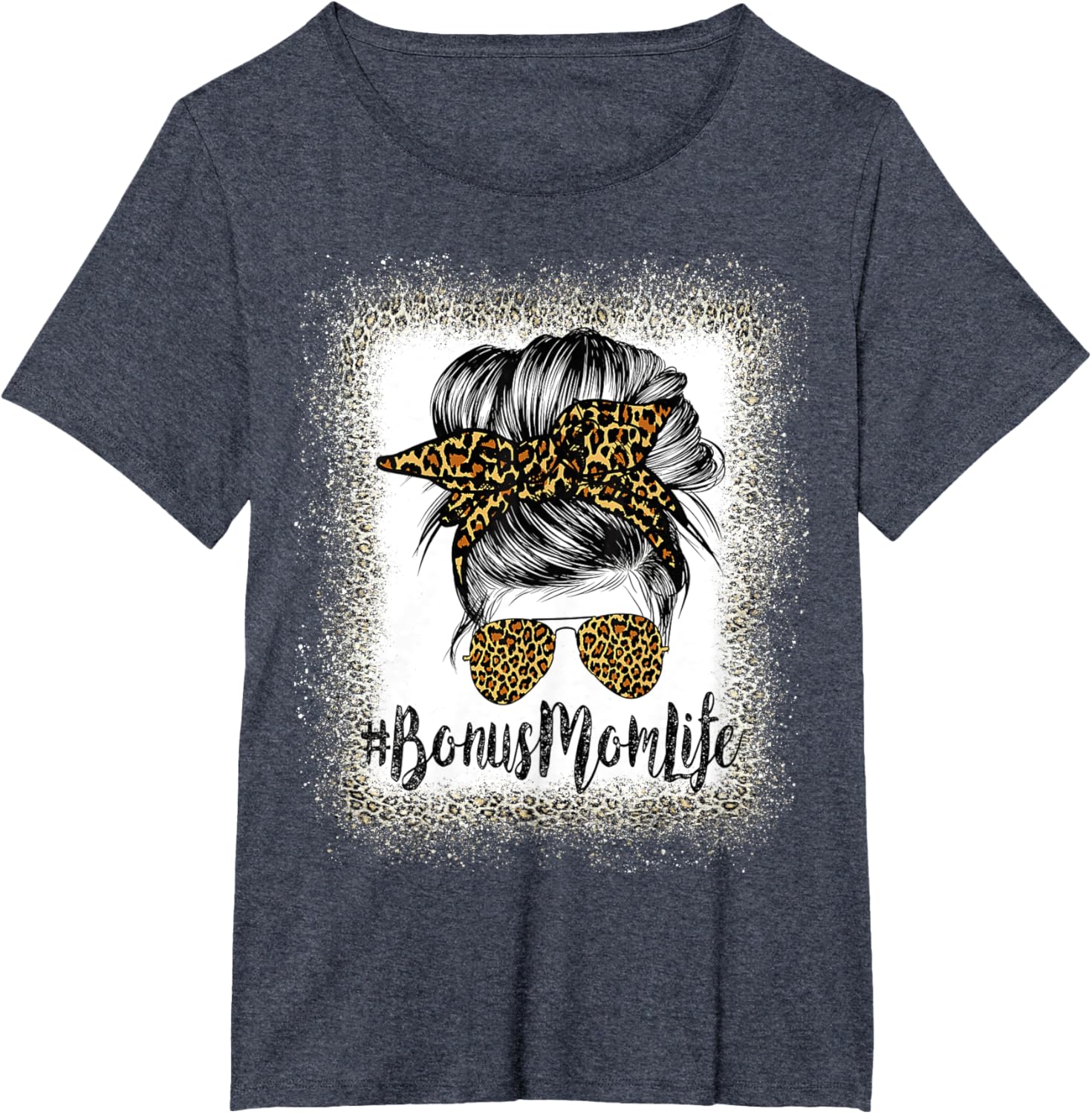 Bonus Mom Life Hair Bandana Glasses Leopard Mother's Day T