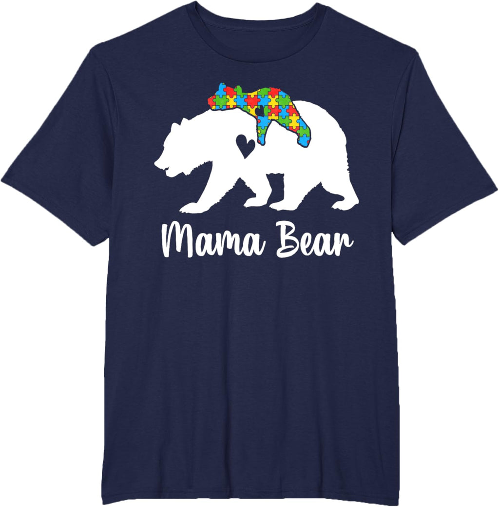 Mama Bear Love Support Autism Awareness Bear Family