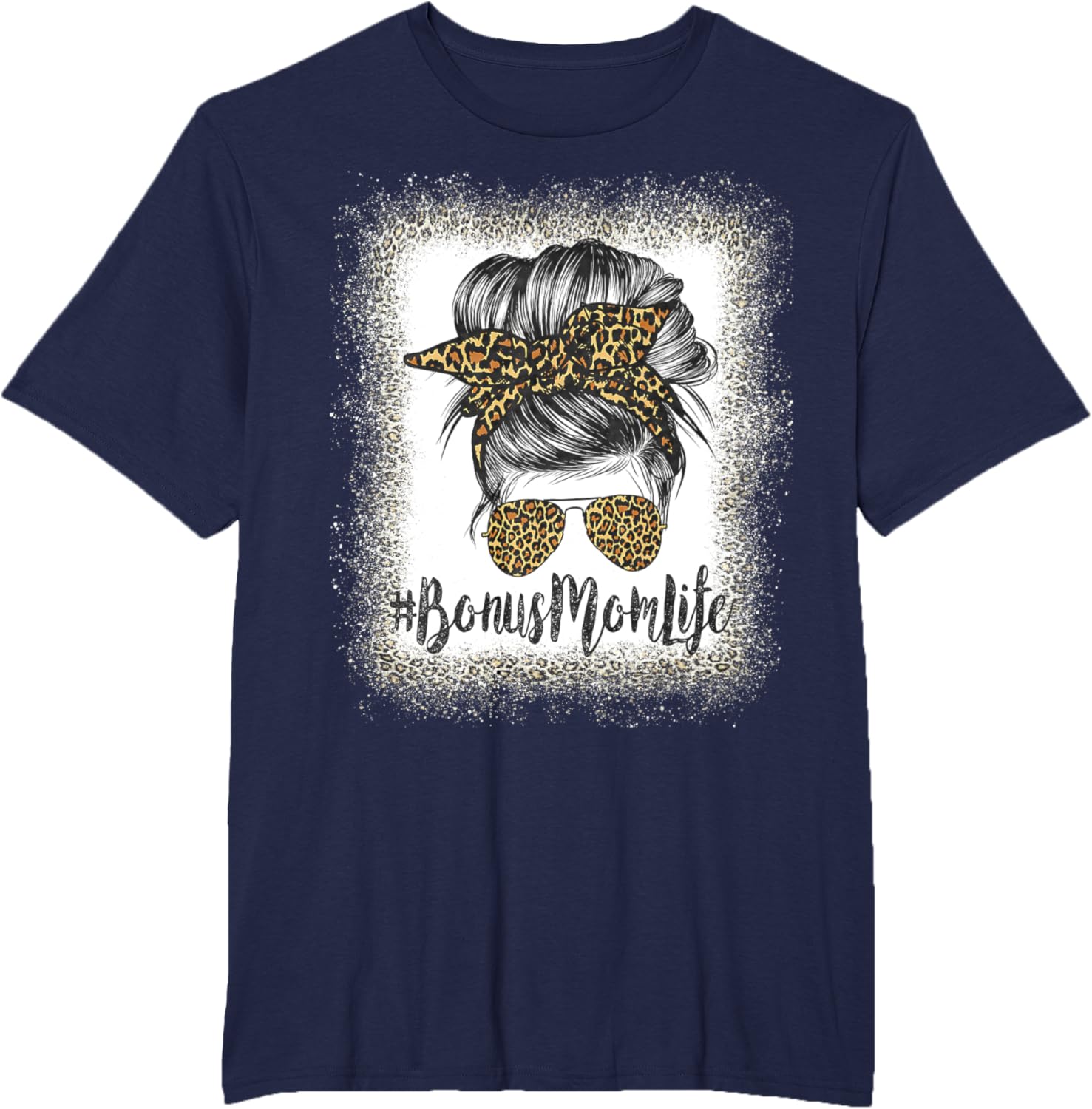 Bonus Mom Life Hair Bandana Glasses Leopard Mother's Day T