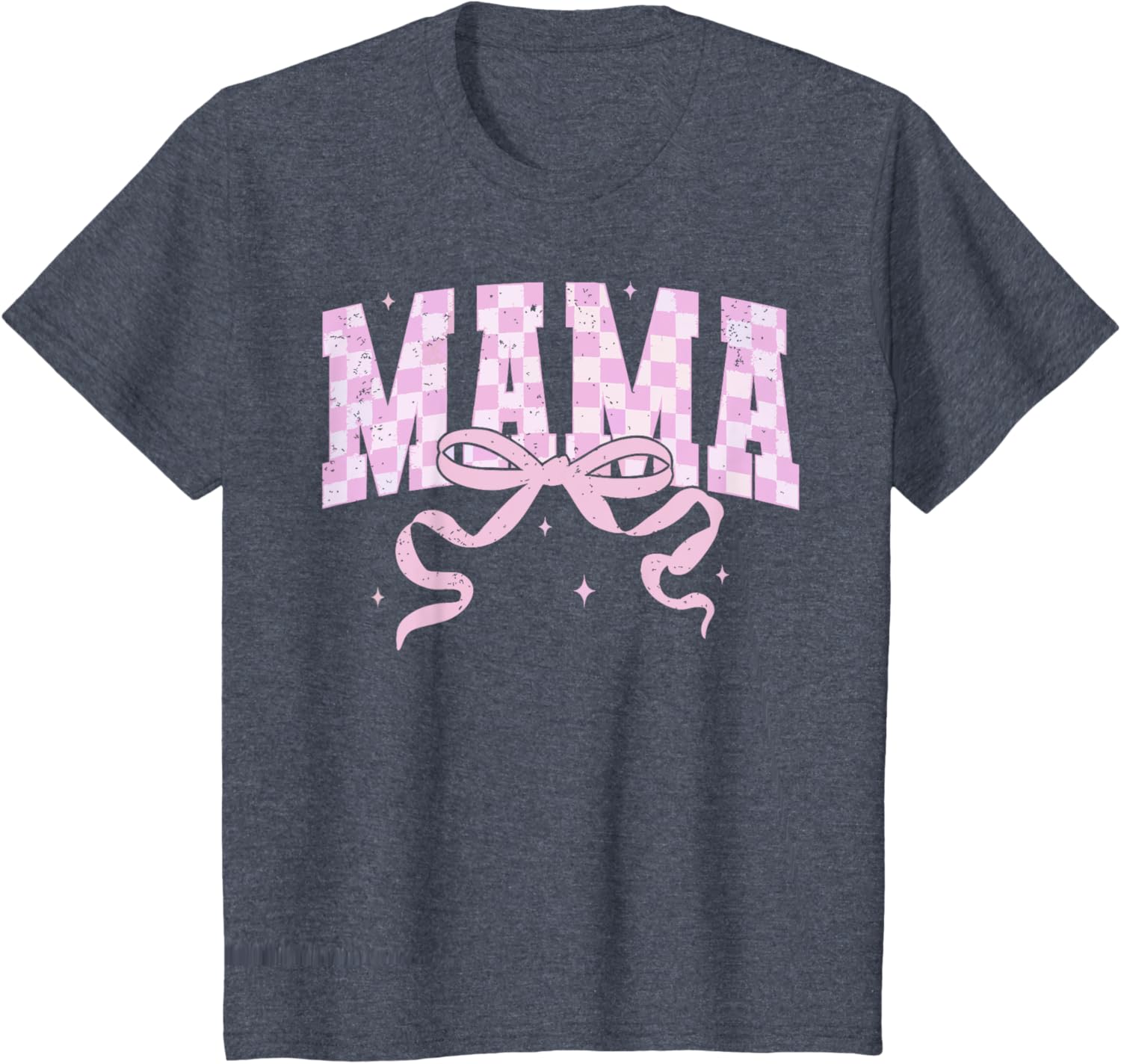 Retro Checkered Mama Coquette Mother's Day Pink Bow