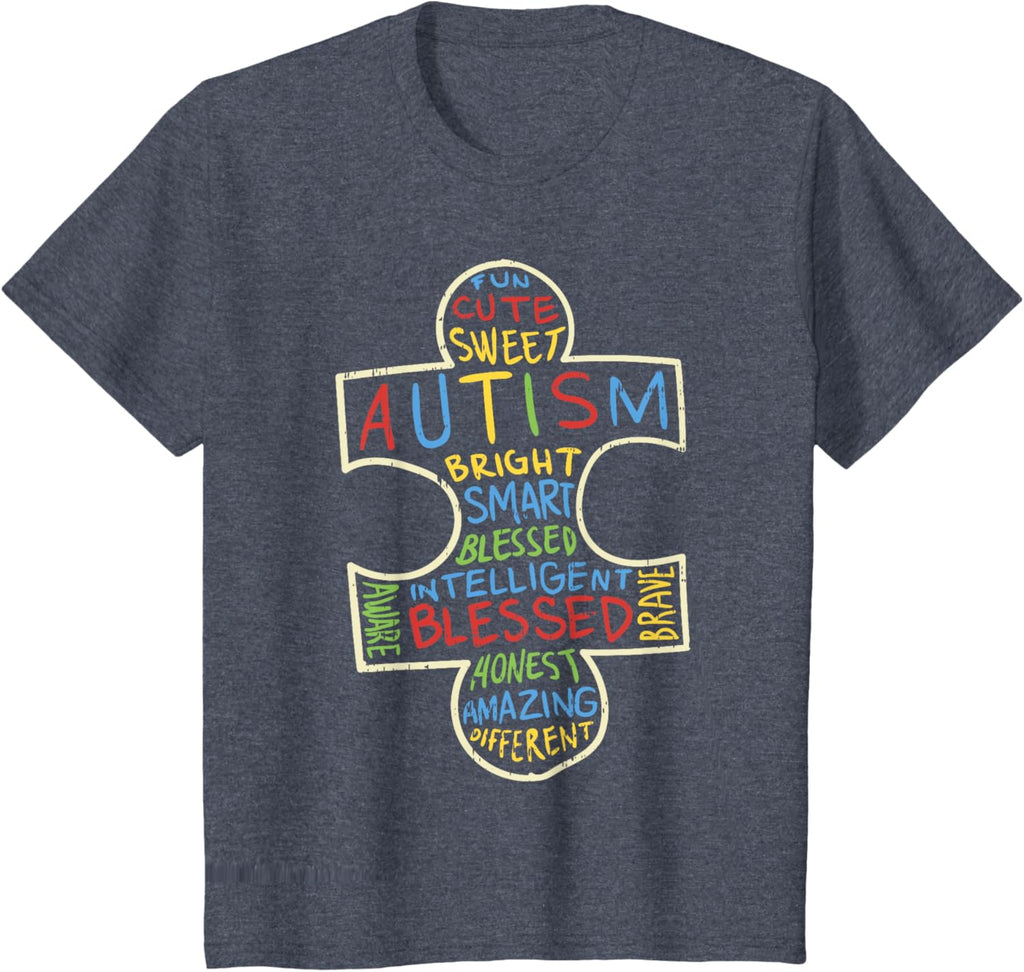 Autism Awareness Shirt Puzzle Piece Words Autistic Gift