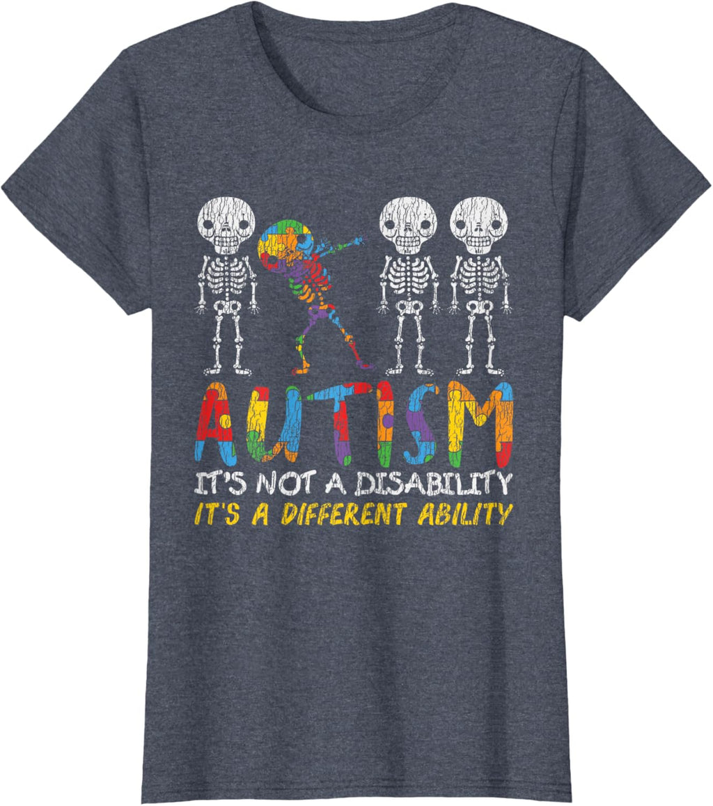 Autism Awerness - Skeleton Dabbing Autistic Kids Awareness