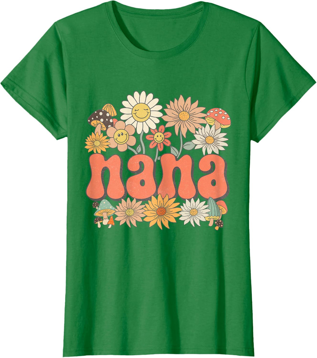 Groovy Nana Floral Hippie Retro Daisy Flower Mother's Day