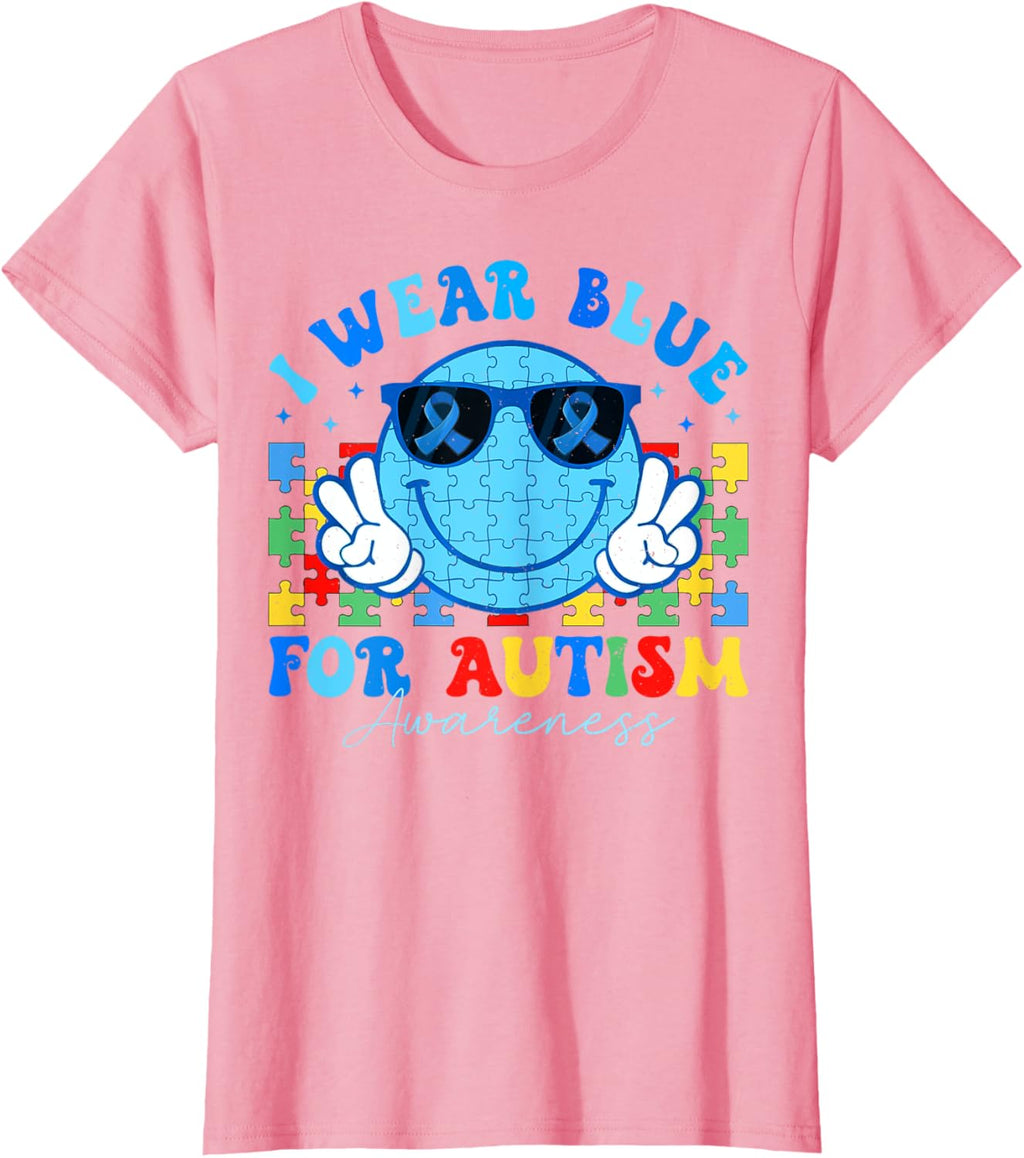 I Wear Blue For Autism Awareness Month Teacher Kids Boys