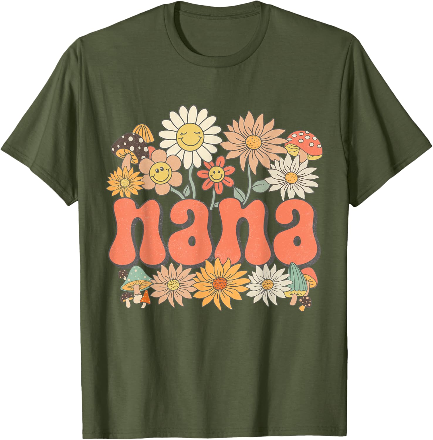Groovy Nana Floral Hippie Retro Daisy Flower Mother's Day