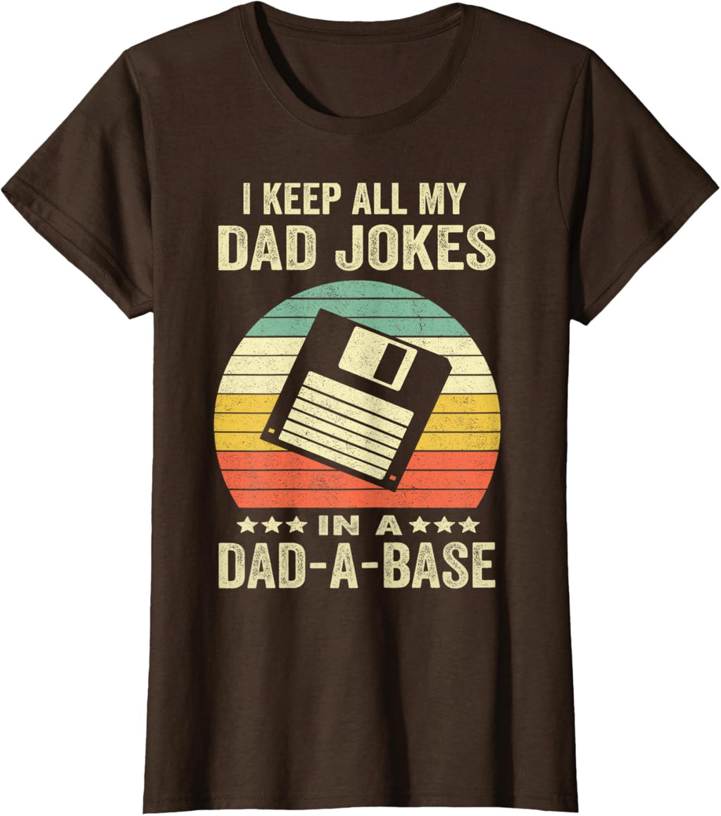 Mens Funny dad jokes in dad-a-base vintage for father's day