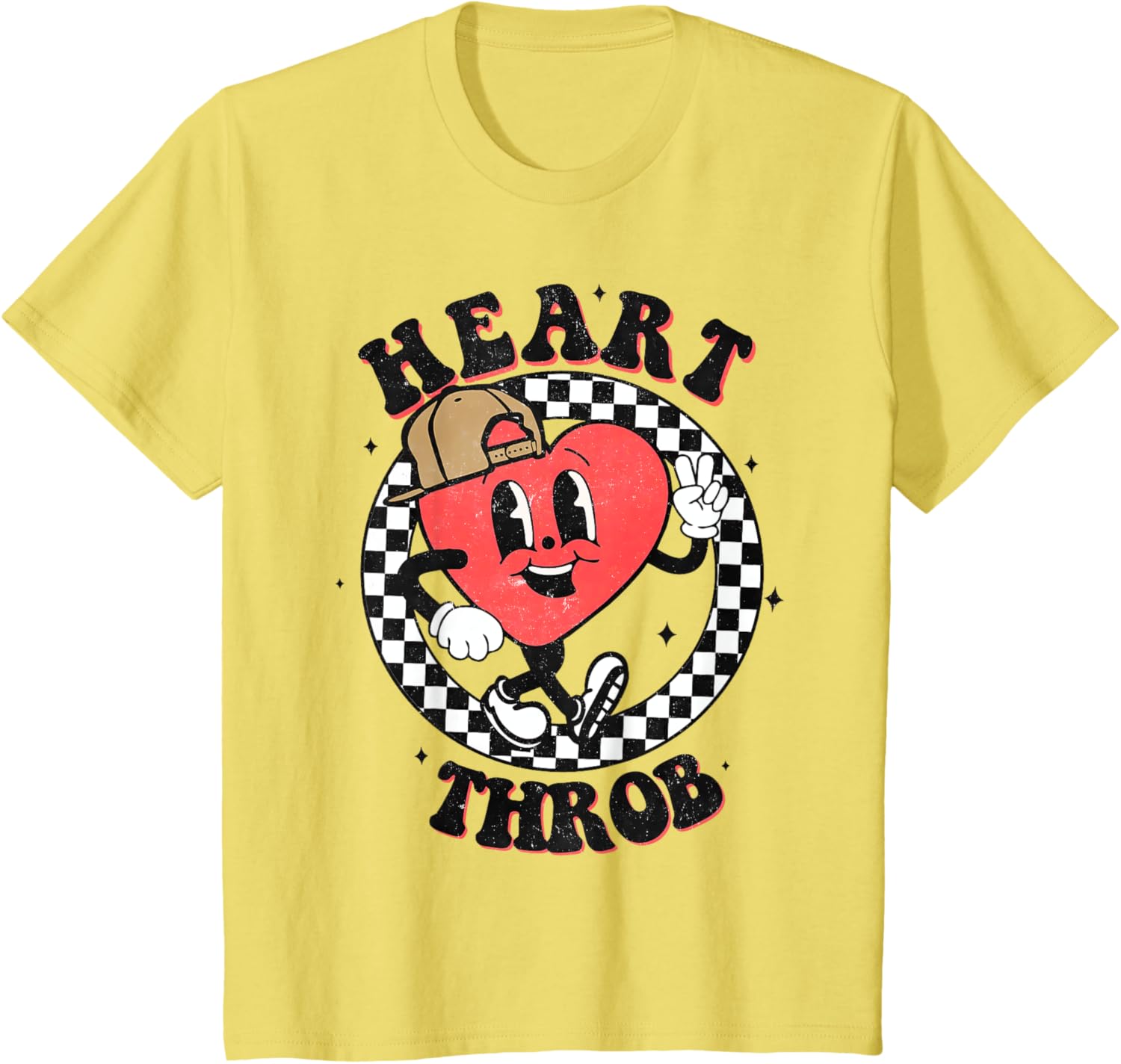 Retro Heart Throb Checkered Kid Preschool Boy Valentines Day