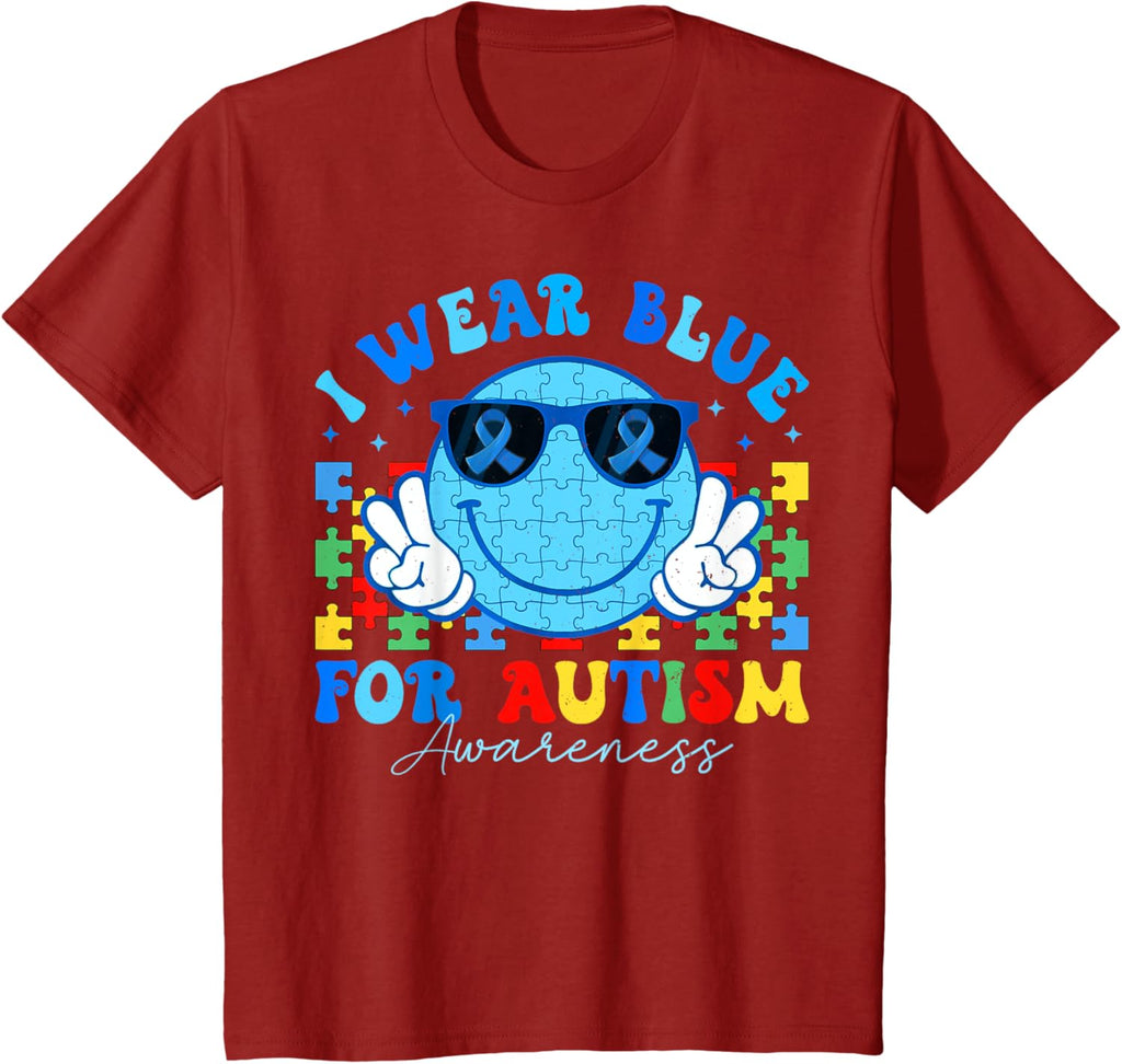 I Wear Blue For Autism Awareness Month Teacher Kids Boys