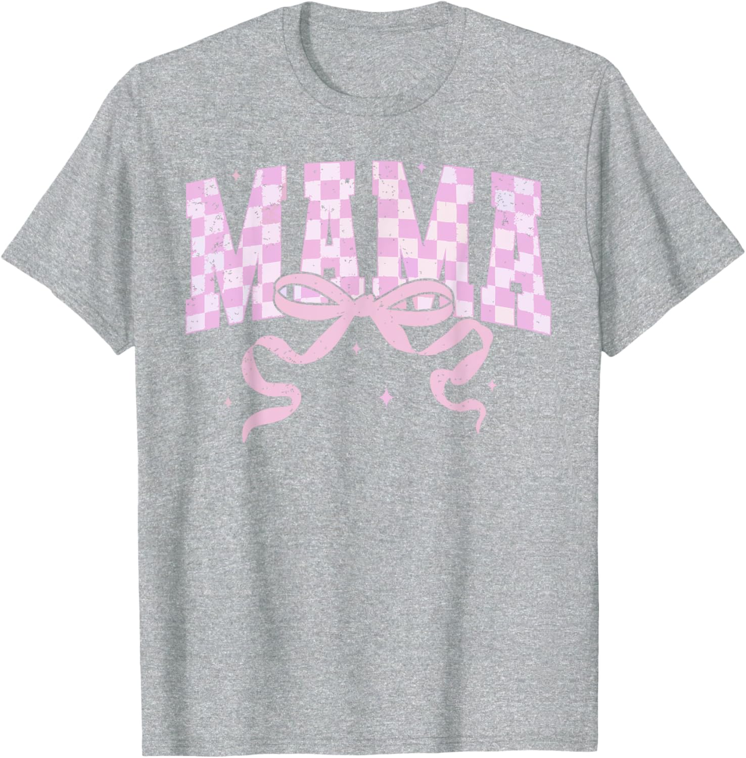Retro Checkered Mama Coquette Mother's Day Pink Bow
